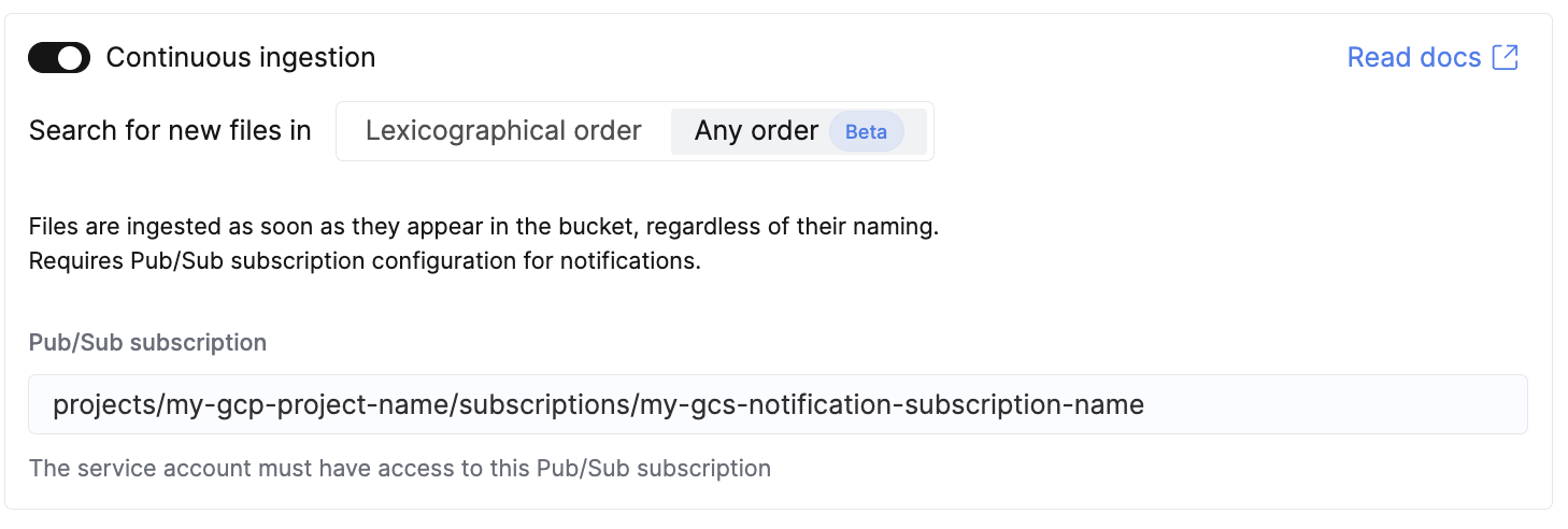 Неупорядоченный режим для GCS