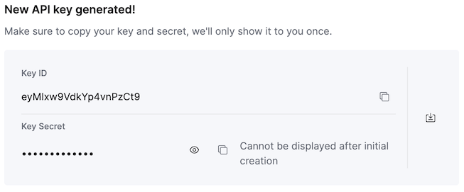 Сведения о ключе API
